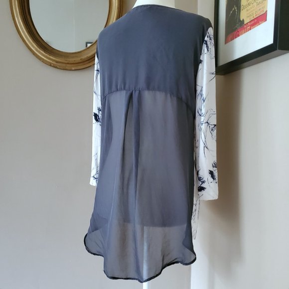 Anthro Leifsdottir Floral Print Silk Back Blouse S - Picture 8 of 16